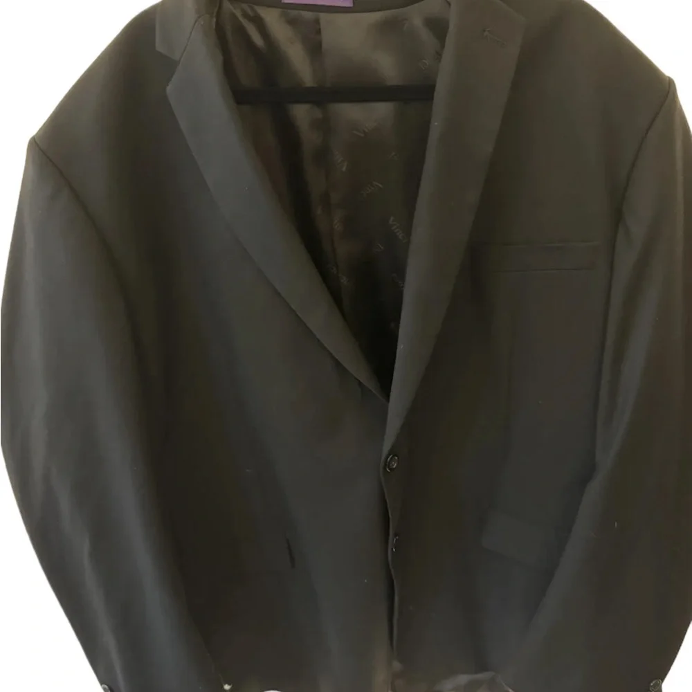 Vinci‎ Men’s Blazer 35 Black Pin Striped Double Breasted Italian Sports Coat